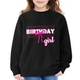 thumbnail image 2 of Youth Cute Bow Birthday Sweatshirt, Basic Crewneck Long Sleeve Shirt, Soft Breathable Fabric for Birthday Party Travel and Autumn Daily Wear Black 110, 2 of 5