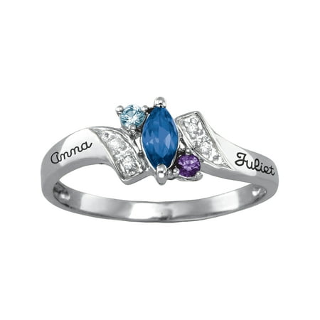 Personalized Family Jewelry Birthstone One Love Ring Mother's Ring Available in Sterling Silver, Gold and White Gold