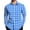 Sky Blue, variant on New Men's Long-Sleeved Plaid Shirt Spring Lapel Button Fashion Casual Comfortable Personality Breathable Handsome Male Loose Elastic Outwear Yellow M