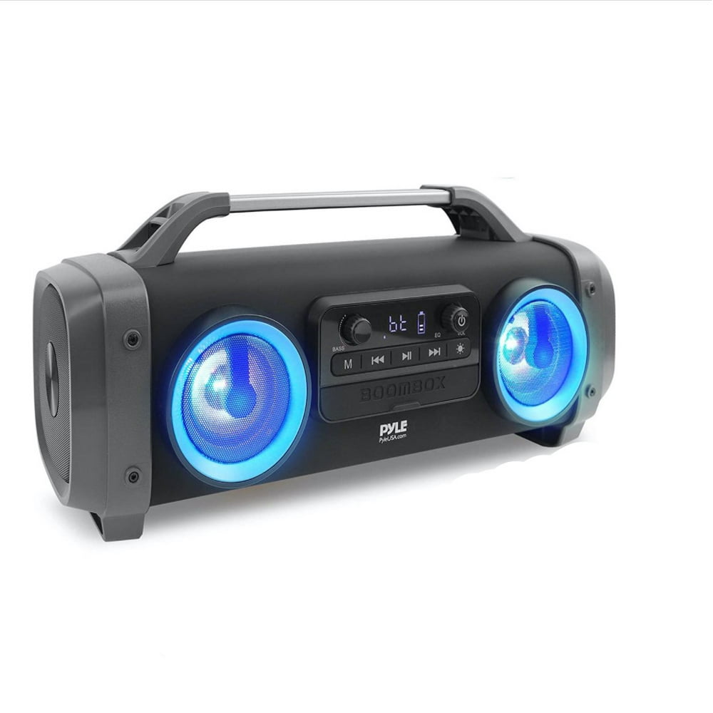 Pyle Bluetooth Boombox Karaoke Speaker System with DJ Party Lights (4