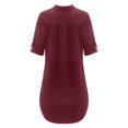 thumbnail image 4 of Tejiojio Summer Saving Labor Day Fashion Women Plus Size Solid Cotton Linen Turn Down Collar Loose Shirt Dress, 4 of 5
