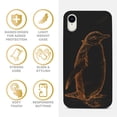 thumbnail image 4 of Wood phone case for iPhone XR compatible protective cell phone cover shockproof slim fit laser engraved Antarctic Penguin design Black wood case for Men & Women by CaseYard, 4 of 7