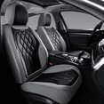 thumbnail image 3 of FLORICH Car Seat Covers Full Set, Waterproof Faux Leather Seat Protectors, Automotive Interior Cushions Universal Fit for Most Cars Suv Trucks, Black & Gray, 3 of 9