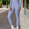 thumbnail image 6 of High-Waisted Ribbed Fitness Leggings - Medium, Blue, 6 of 6