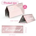thumbnail image 4 of Framokoko 12 Pcs Mirrored Reserved Table Signs, Double Sided Table Tent Signs with Suede Cloth, Reservation Seat Indicators for Wedding Restaurant Ceremony Party Banquet  (Rose Gold  6"x2"), 4 of 7