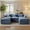 Blue, variant on Ovios 108" Modular Sofa U-Shaped Cloud Sectional Couch with 2 Ottomans, Comfy Deep Seat Chenille Sofa for Living Room, Apartment, Camel