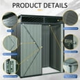 thumbnail image 3 of 5X3ft Metal Outdoor Storage Shed With Transparent plate Gray, 3 of 7