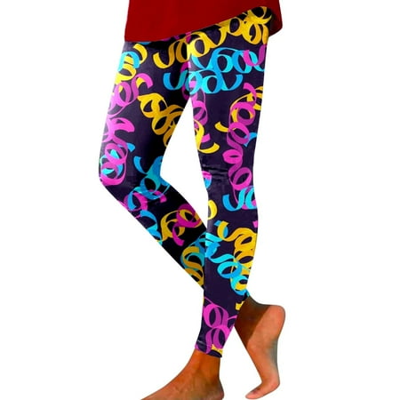 Rinsvye Women Print Tights Leggings Printed Leggings for Women Plus Size 3X Control Yoga Sport Leggings Cotton Maternity Underwear for Women High Waisted Woman s Shorts Yoga Leggings