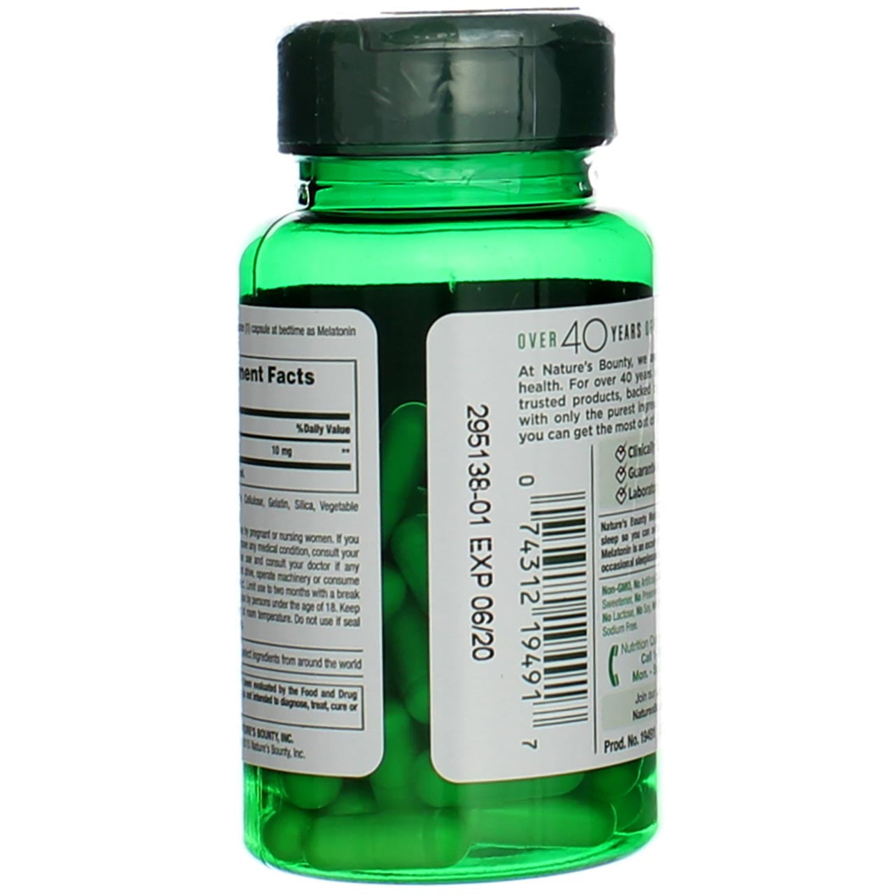 5 Pack - Nature's Bounty Melatonin 10mg Capsules. 60 Tablets Each