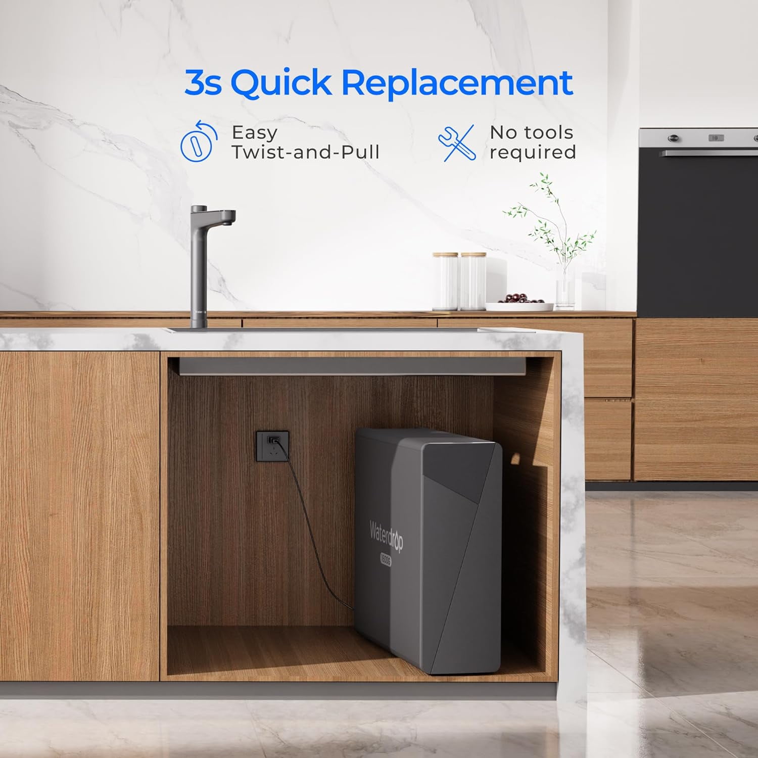 Waterdrop WD-F2 Filter, Replacement for WD-X12 & WD-X16 Reverse Osmosis System, 6-month Lifetime