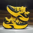 thumbnail image 2 of Men'S Retro Chunky Platform Sneakers with Airflow Mesh & Arch Support - All-Season Low-Top Lace-Up Shoes, Cushioned Comfort, Yellow & Colorway, Arch Support Insole, Durable Synthetic Cover-like, 2 of 9