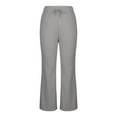 thumbnail image 5 of fatyb Women's Flare Leg Sweatpants Drawstring High Waisted Lounge Pants Wide Leg Casual Bell Bottoms, 5 of 7