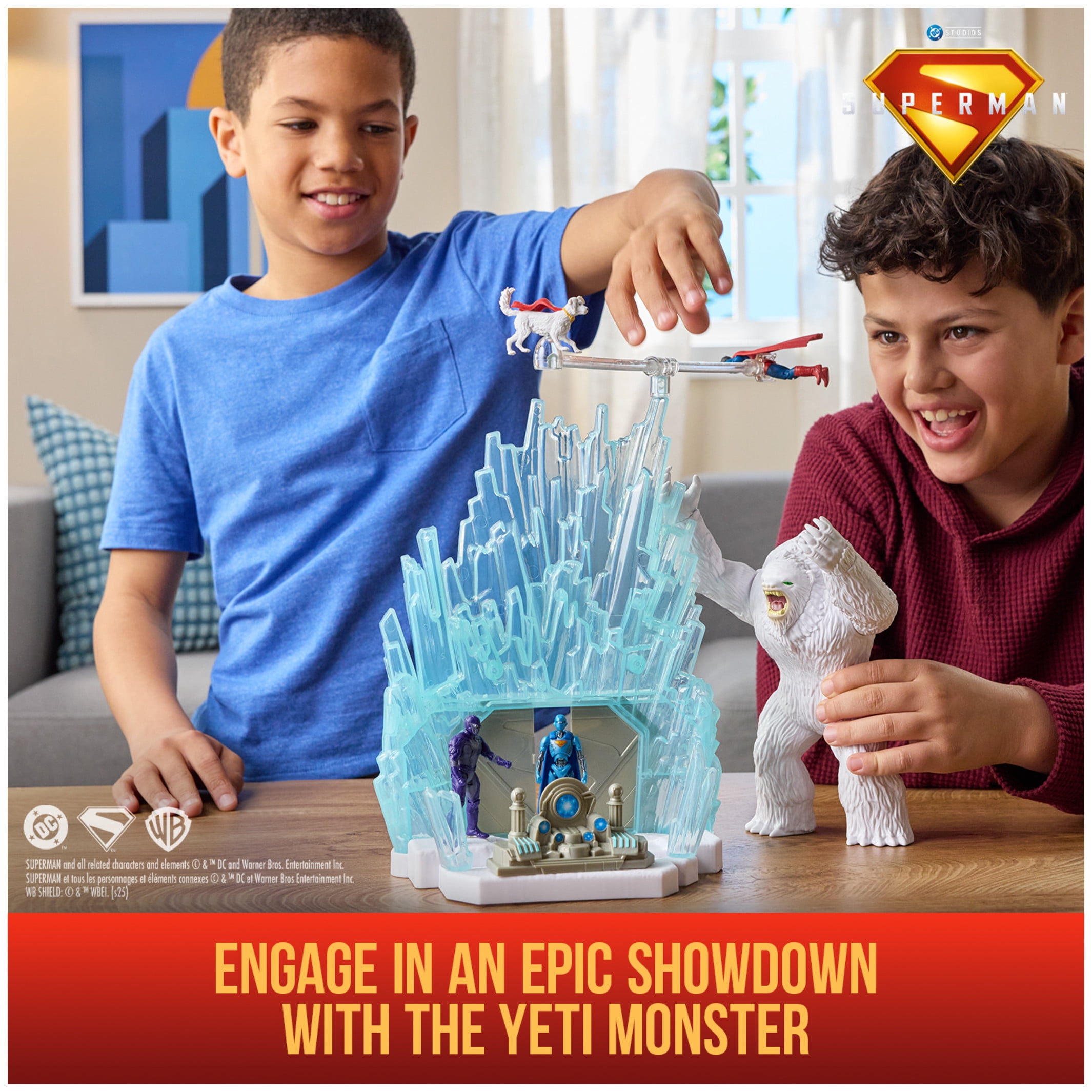 DC Comics SUPERMAN, Fortress of Solitude Battle Set with 3 Action Figures, for Ages 4 and up