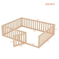 thumbnail image 6 of Bellemave Queen Size  Floor Bed with Fence and Door, Wood Montessori Bed Frame, Floor Bed Frame, Slats Not Included (Queen,Natural), 6 of 13