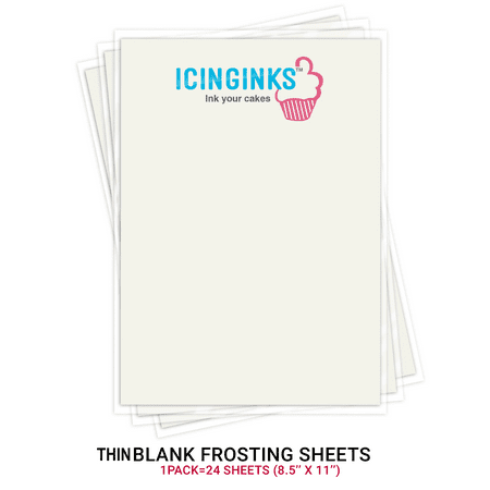 Snow Icing For Christmas Cake Icinginks Edible Cake Frosting Sheets 8.5” X 11”, Very White, Pack of 24 ()