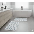 thumbnail image 4 of Soft&Cuddly 2pc Modern Blue Bath Mat Set | Soft Bathroom Rug | Non-Slip, Ultra-Absorbent, Quick-Dry & Machine Washable | Stylish Decorative Shower Mat, 4 of 6