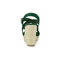thumbnail image 2 of BLISSFUL STEP Women's Shoes Crisscross Ankle Strap Espadrille Wedge Sandals Emerald Green 6, 2 of 7