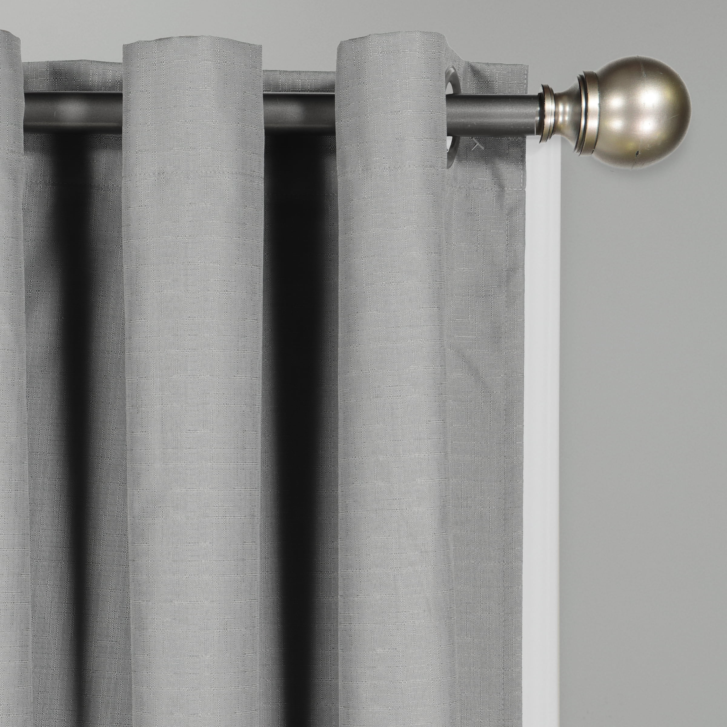 Eclipse Dayton Solid Gray Blackout Grommet Single Curtain Panel, 42" x 84"
