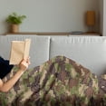 thumbnail image 3 of Camo Soft Flannel Fleece Blanket, Summer Season Pattern Abstract Concept Comb Like Mosaic Form Illustration, Cozy Plush for Indoor and Outdoor Use, 70" x 90", Green Brown Dark Brown, by Ambesonne, 3 of 5