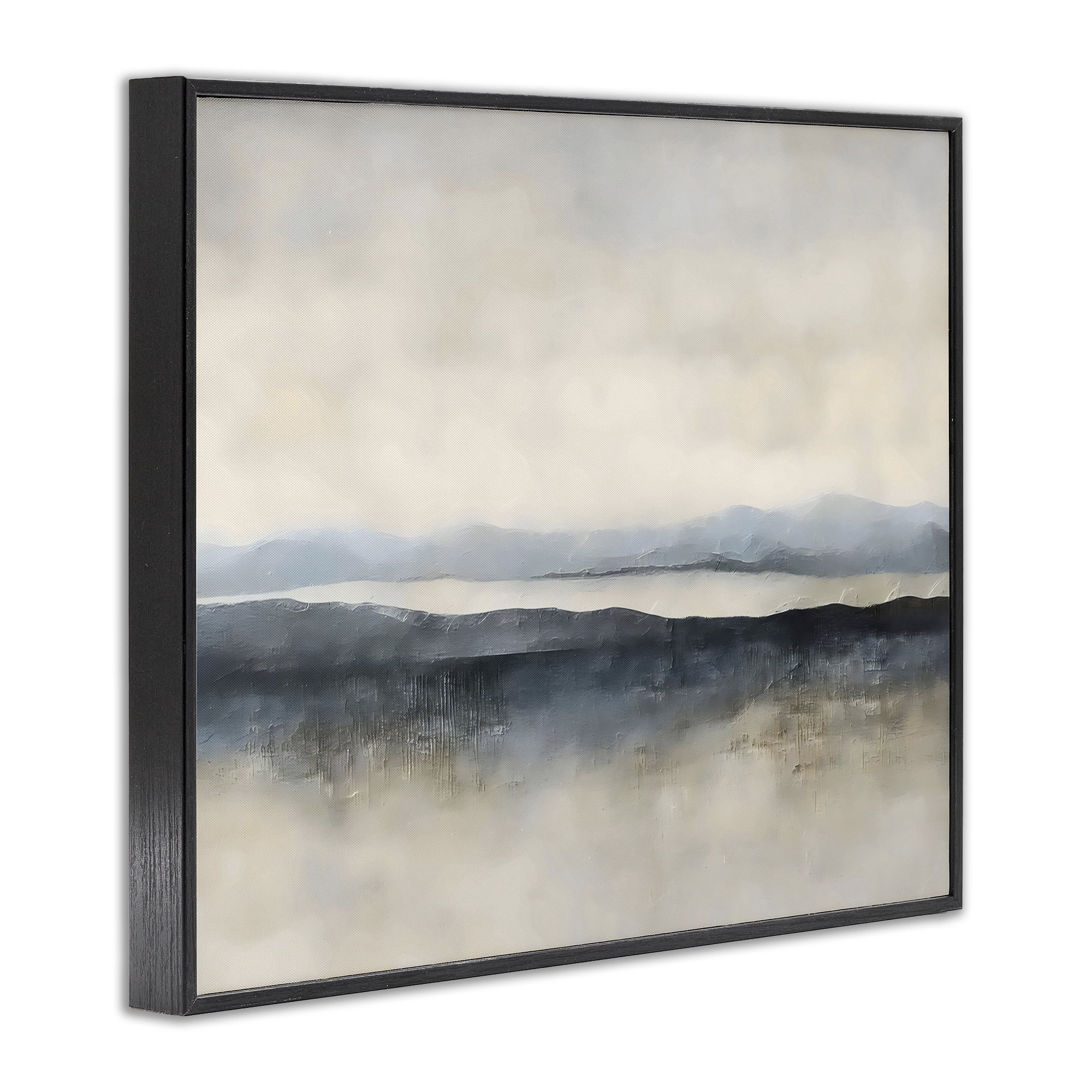 Stupell Industries Misty Muted Horizon Black Framed Giclee Art, design by Riley B