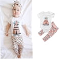 thumbnail image 3 of Camiseta con Pantalones de Recién Nacido para Regalos de Cumpleaños de Bebés Ropa Formal Niños Impresión CUTICAT Conjunto de mameluco de niñas, 3 of 8