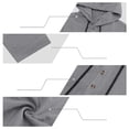 thumbnail image 6 of Maean Mens Cotton Linen Shirts with Hoodie Long Sleeve Button Neck Shirt Fashion Casual Vacation Tops, 6 of 7
