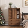 thumbnail image 3 of Qinaqin Estilo Granja 5 Cajón Dresser Para Bedroom 48 En Tall Wood Chest De Con Sliding Barn Door Ajustable Estantería Almacenamiento Organizador Hallway Living Room Cocina- Walnut, 3 of 7