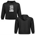 thumbnail image 2 of Sudadera con capucha con el mensaje "Nunca es suerte, siempre es Dios", de suave mezcla de algodón, de manga larga, estilo casual para hombre y mujer, 2 of 5