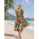 thumbnail image 3 of Vestido midi YESNO de verano con estampado floral con cuello en V y manga abullonada S EVX CR010, 3 of 5