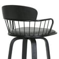 thumbnail image 3 of Willow 30" Swivel Black Wood Bar Stool in Gray Faux Leather with Black Metal, 3 of 10