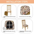 thumbnail image 4 of Brown Mushroom Line Light Pattern Seat Covers for Dining Room Chairs Set Of 4,Stretch Printed Washable Chair Seat Cover with Elastic Ties and Button,Removable Waterproof Couch Cushion Covers, 4 of 6