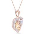 thumbnail image 2 of AFFY Round White CZ Two-Tone Mom Heart Pendant Necklace 925 Sterling Silver Rose, 2 of 7