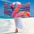 thumbnail image 5 of Sikiie Digital Flamingo Vibrant Art Beach Towel for Women Men, Pool Bath Beach Camping Beach Towel Adult Blanket for Travel Swim 27.5"x 55", 5 of 6