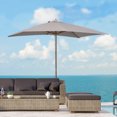 thumbnail image 2 of Outsunny Patio Umbrella, Sun Outdoor Umbrella with Bamboo Ribs for Garden, 2 of 10