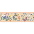thumbnail image 5 of Dundee Deco's Peel and Stick Wallpaper Border - Floral Yellow Green Purple Flowers on Vines Wall Border Retro Design, 15 ft x 7 in, Self Adhesive, 5 of 6
