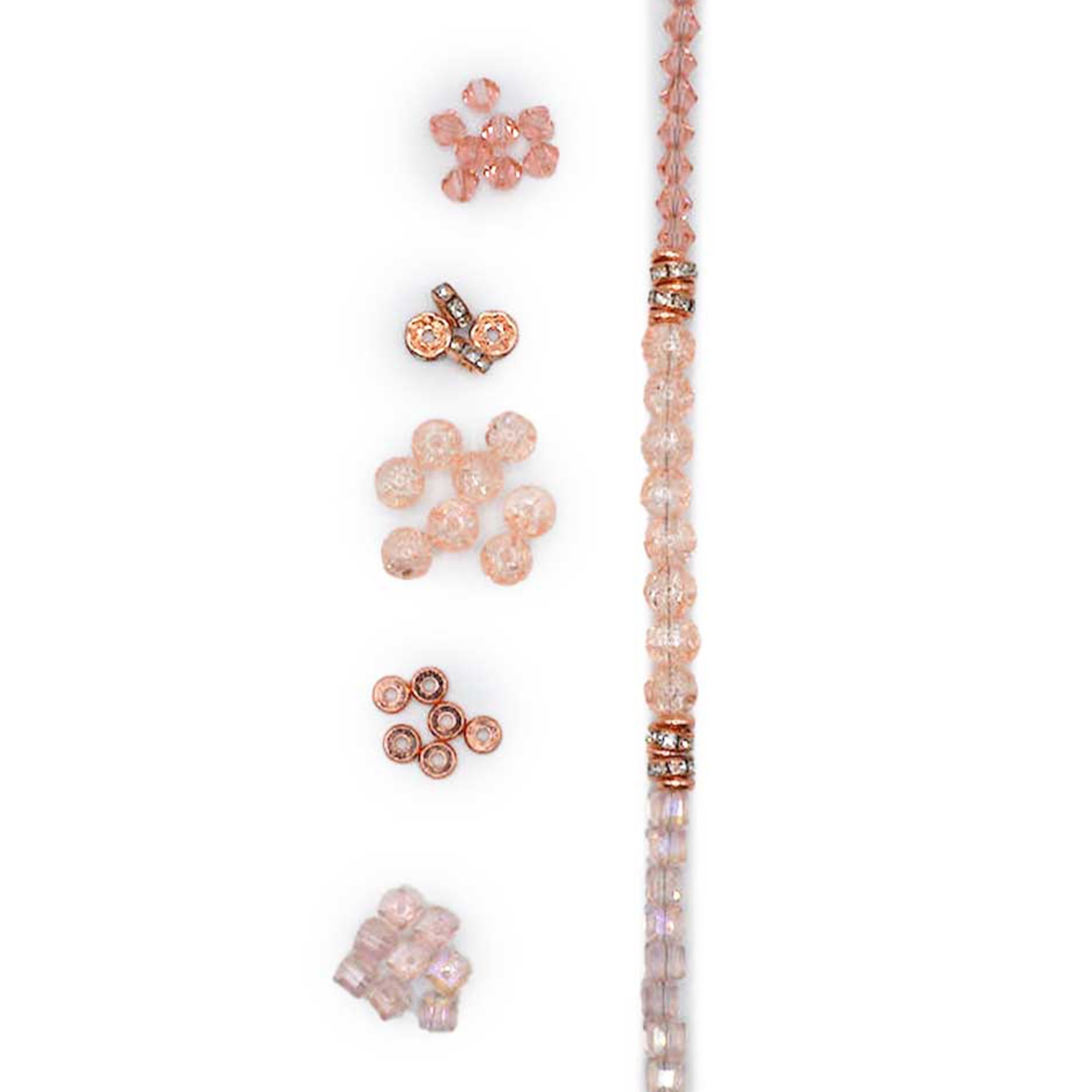 Jesse James Glass Strand Trio Beads – Pink, 1 Piece, Multi-Purpose for Teens and Adults