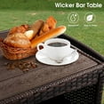 thumbnail image 3 of YESSW Wicker Outdoor Bar Table with 2 Steel Shelves, Sets of Rails, Rattan Patio Storage for Backyard, Poolside, Garden,Brown 2, 3 of 10
