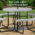 thumbnail image 7 of Best Choice Products 8-Person Circular Outdoor Picnic Table w/ 4 Benches, Umbrella Hole, 2000lb Capacity - Light Gray, 7 of 7