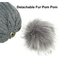 thumbnail image 7 of Muryobao 2 Pcs Womens Winter Knitted Beanie Hat Touch Screen Gloves Set Warm Knit Cuffed Skull Cap with Faux Fur Pom Dark Grey Set, 7 of 7