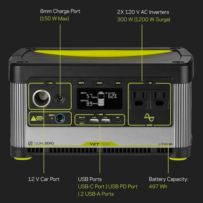 Restored Goal Zero Yeti 500X Portable Power Station for Camping, Emergency  Power (Refurbished)