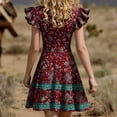 thumbnail image 4 of CHUMUD Summer Dresses for Women Boho Floral Sleeveless Mini Dress V-Neck A-Line Retro Short Dress Vacation, 4 of 6
