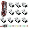 thumbnail image 1 of 11 Piezas Conectores de Tira de LED de 3 Pines Sintonizables Conectores de Luz de Tira de LED de 10 Mm Terminal de Conector de Tira de LED para WS2811, 1 of 5