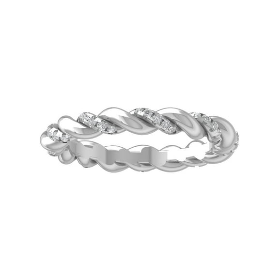 ARAIYA FINE JEWELRY 10K White Gold Lab-Grown Diamond Wedding Ring (1/3 cttw Round-shape Lab-Grown Diamonds (D-F Color, VS Clarity) Size 9