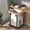 White, variant on 40 Gal (150L) Laundry Hamper with Lid, Leather Patchwork Laundry Basket with Rolling Lockable Wheels and Handle, Laundry Basket Organizer for Laundry Room, Bedroom and Bathroom,Laundry Room - Gray