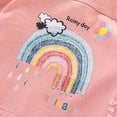 thumbnail image 5 of GYRATEDREAM Girls Denim Jacket, Rainbow Print Sequin Long Sleeve Button‑Down Distressed Jean Coat for Kids 5‑14T, 5 of 6