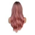 thumbnail image 2 of XWSHYW Pelucas Peluca de Fibra de 65 Cm Sin Flequillo Pelo Rizado Natural Degradado Negro y Rojo Rosa, 2 of 6