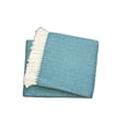 thumbnail image 3 of Teal Blue and White Dreamy Soft Herringbone Throw Blanket, 3 of 3