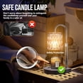 thumbnail image 5 of Fragrance Candle Warmer Lamp with 2 Bulbs Electric Candle Warmer with Timer & Dimmer for Home Decor Wax Melt for Small Large Size Jar Candles Retro Wooden Base, 5 of 13