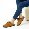 thumbnail image 5 of Ecetana Women's Suede Clogs & Mules Cork Footbed Slip On Leather Mules Indoor Outdoor Sandals, 5 of 6