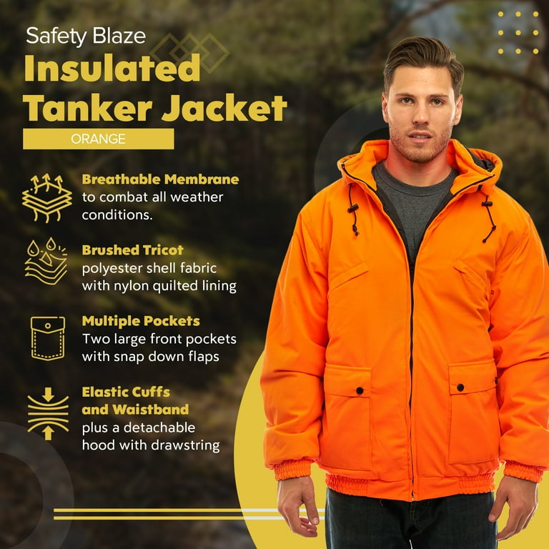TrailCrest Adult Men s Insulated Waterproof Safety Tanker Jacket 5X Blaze Orange Walmart